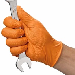 Gants de protection EXTRA nitrile orange avec picots x100