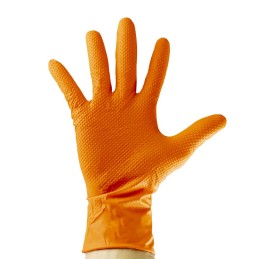 Gants de protection EXTRA nitrile orange avec picots x100
