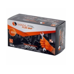 Gants de protection EXTRA nitrile orange avec picots x100